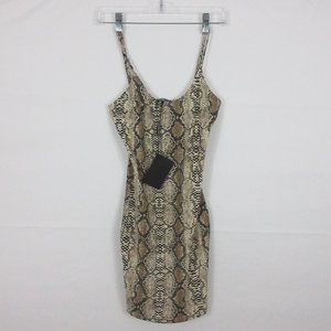 Hera Collection mini body con dress Mini Length 25" snake skin stretch dress MED
